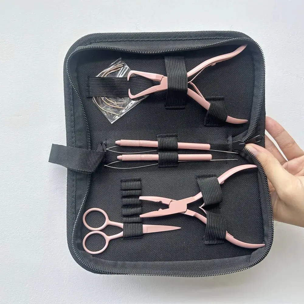 

ARLANY Hair Extension Pliers Tool Kit Microlink Pliers for Sewing Weft Extensions Micro Ring Loop Needle Pulling Hook Threader