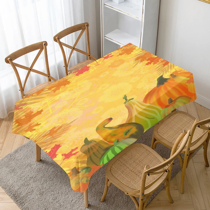 

Thanksgiving Tablecloth Pumpkin Fall Harvest Party Decoration Table Mat Dustproof Coffee Table Tablecloth Decorative Tablecloth