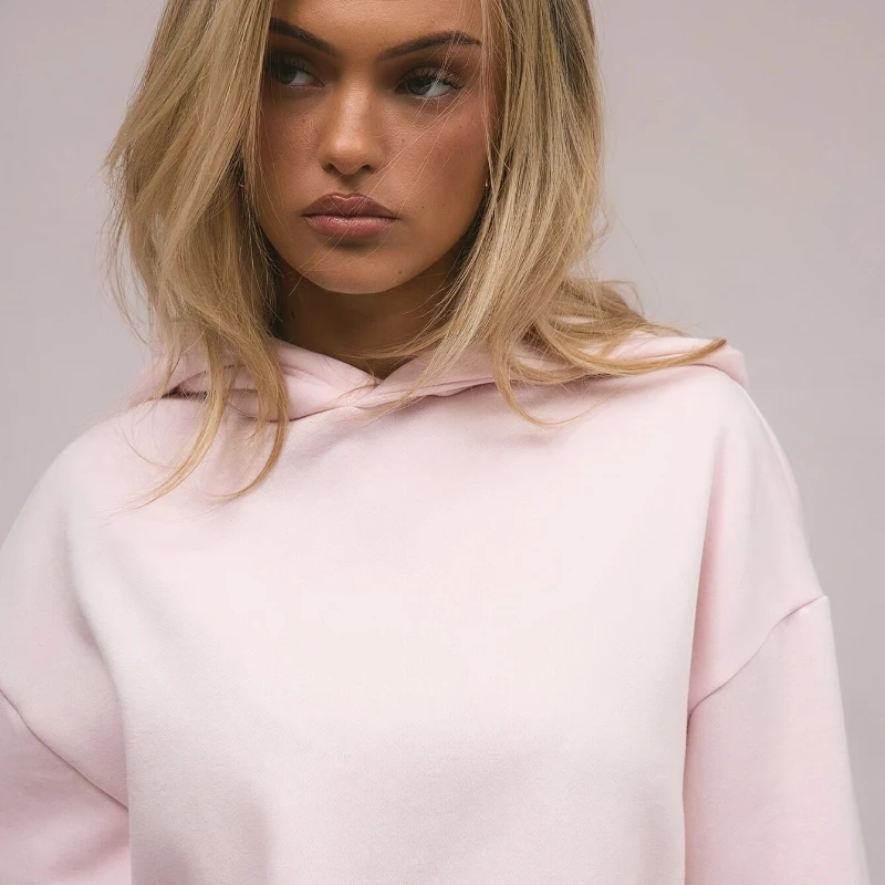 American retro women's clothing solid color hoodie top autumn and winter new men's and women's coats street wear