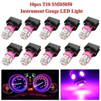 10Pcs Car Instrument Lights Purple T10 194 LED Bulbs For Dashboard Panel Cluster Dash Light With Sockets