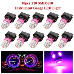 자동차 계기판 조명, 보라색 T10 194 LED 전구, 대시보드 패널 클러스터 대시 라이트, 소켓 포함, 10 개