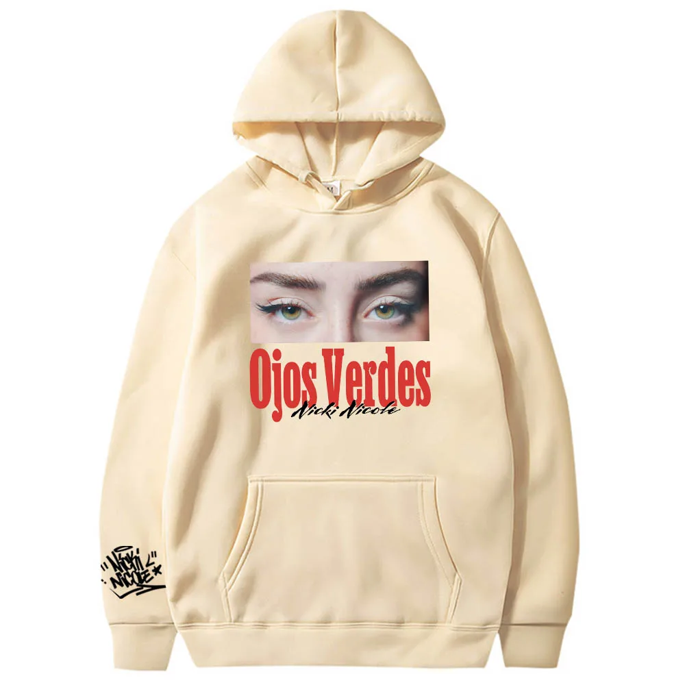 Nicki Nicole Ojos Verdes Album 2024 Hoodie Nicki Nicole Merch Fan Hoodie Unisex Harajuku Long Sleeve Sweatshirts