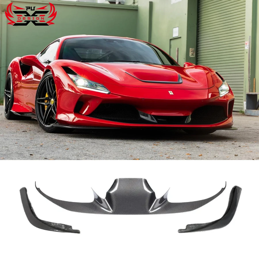 

Высокое качество для Ferrari F8 OEM стиль сухой карбоновый передний бампер передняя губа передние канарды комплект кузова
