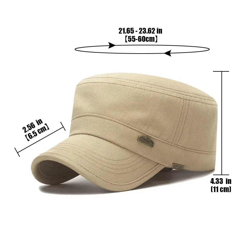 New Fashion Classic Military Cadet Flat Cap Dad Hat