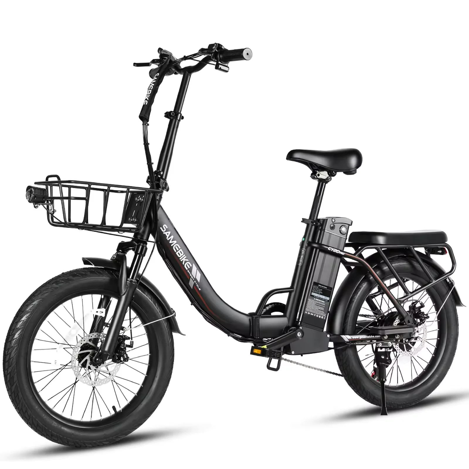 SAMEBIKE 500W Electric Bike for Adults 48V13Ah Removable Battery Foldable 20 Inch Fat Tire Urban Commuting CY20 POR E-Bike image 7