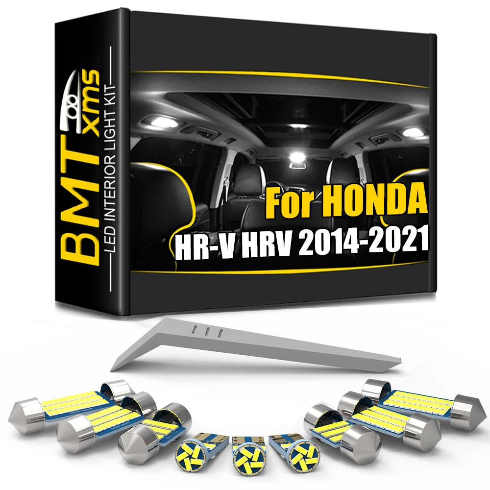 BMTxms 12-teiliges LED-Innenbeleuchtungs-Glühbirnen-Set für Honda HR-V HRV 2014 2015 2016 2017 2018 2019 2020 2021, Zubehör für Kennzeichenbeleuchtung