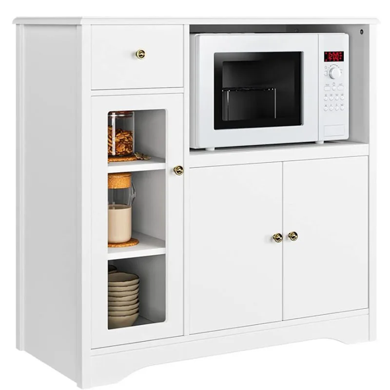 

Storage Cabinet with 3 Doors and 1 Drawer, Buffet Cabinet Sideboard with Adjustable Shelves, Microwave Stand Cabinet for Kitchen