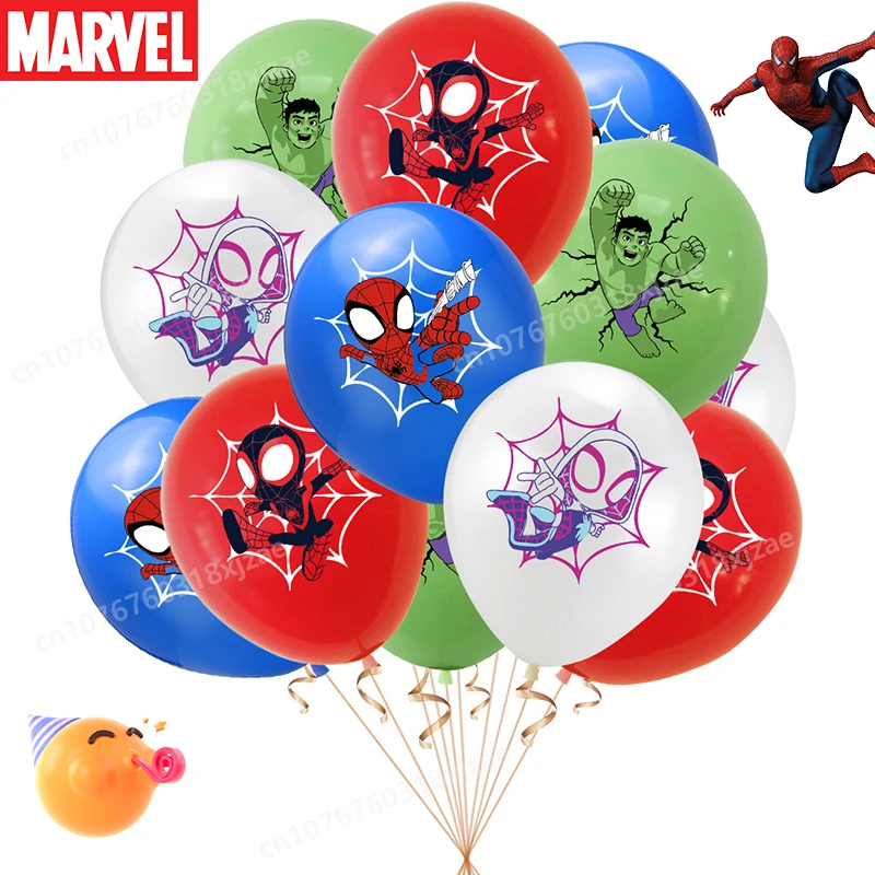 Ballons de la série Smile Shero, Spider-man et ses objets, figurine de bande dessinée, décoration de fête d'anniversaire, fête à thème Heros, amis