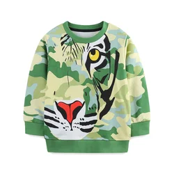 Jumping Meters 2-7T Tiger Boys Girls Sweatshirts Autumn Spring Kids Clothes Hot Selling Sport Baby Shirts Tops Animals Print