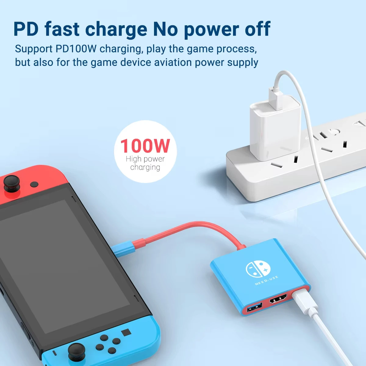 Xiaomi USB C To Hdmi Multiport Adapter 3-In-1 Type-C Hub Thunderbolt 3 To Hdmi 4K Output 100W Pd Port For Nintendo Switch New