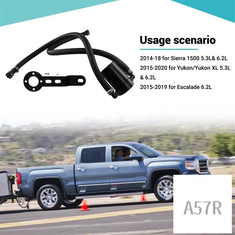 

7R-For Chevy Silverado 1500 5.3L J&L Oil Separator 3.0 Driver Side Black 2014-2018