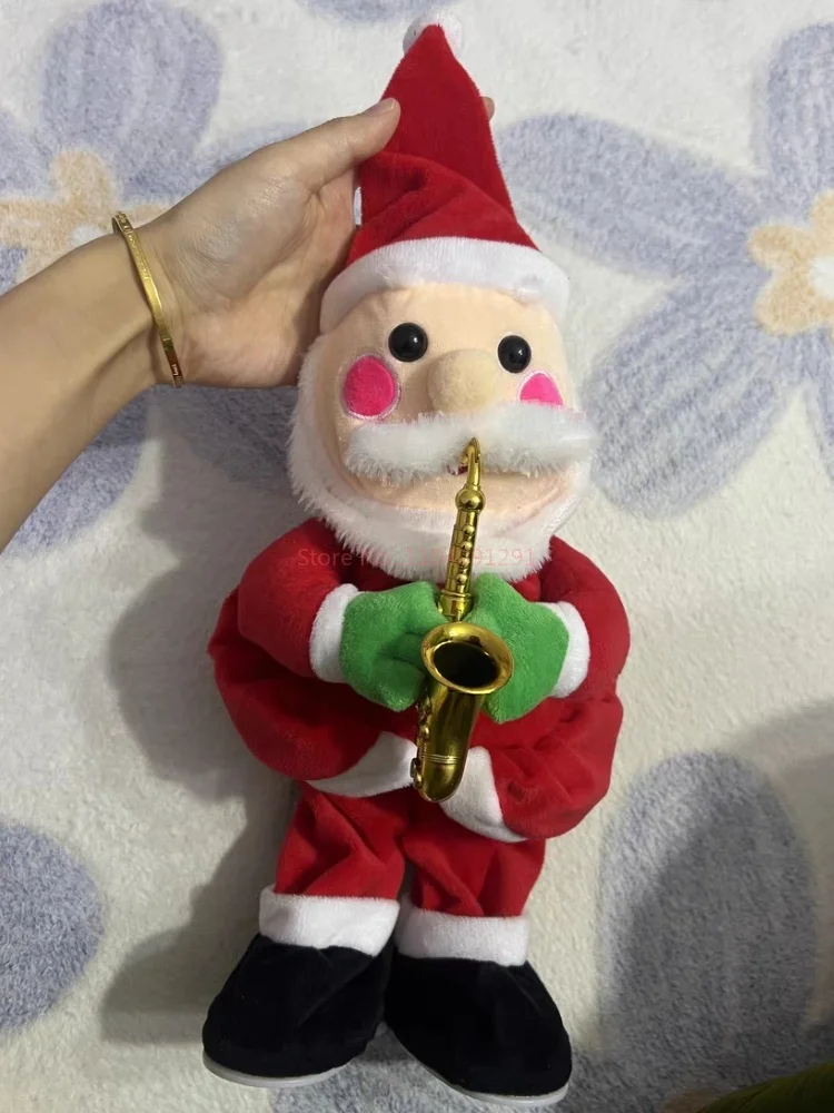 Nuovo 2024 sassofono elettrico albero di natale peluche chitarra canta illumina balla albero di natale regalo elettrico per giocattolo per bambini