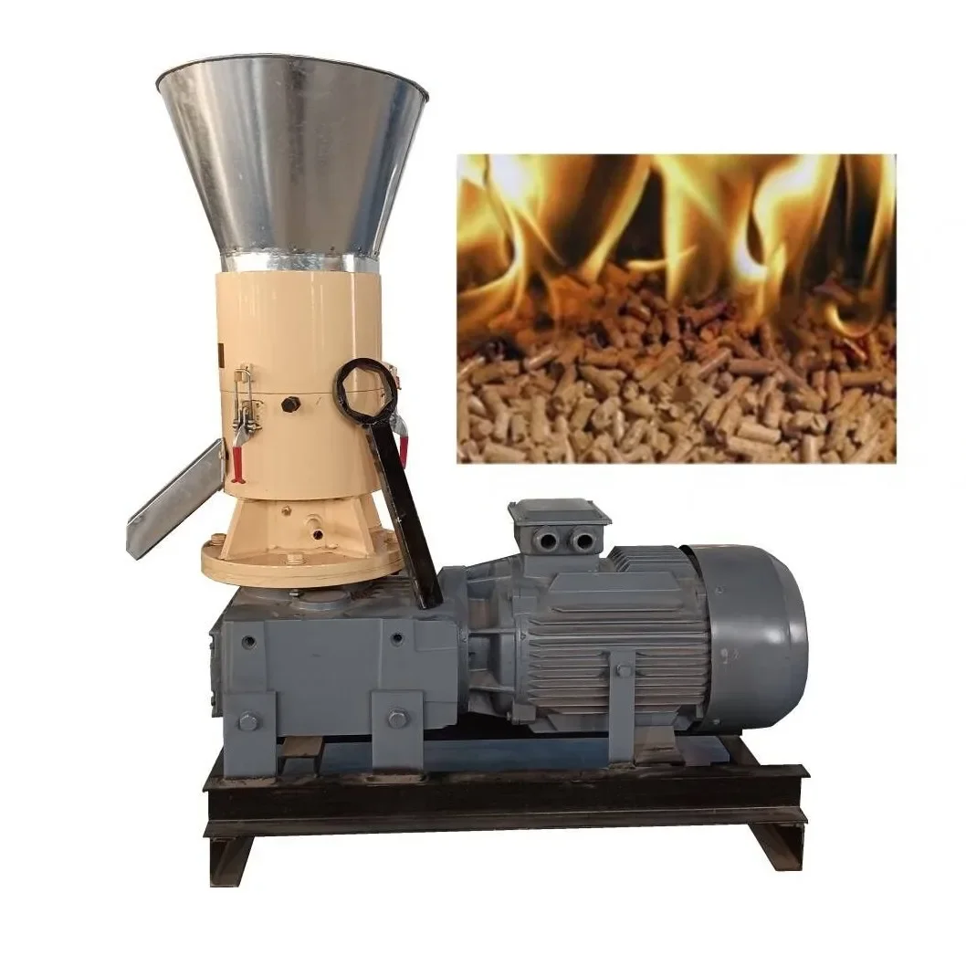 Small Sawdust Straw Fire Pto Biomass Wood Press Pelletizer Pelet Making Maker Make Pellet Machine Mill