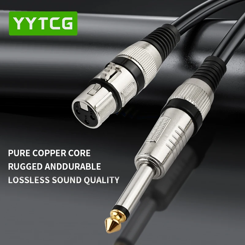 XLR auf 6,5 mm Audiokabel, Mikrofon, symmetrisches analoges Audiokabel für Audio, PC, Telefon, Mixer, Verstärker, XLR-Buchse auf AUX 6,35 mm Klinke