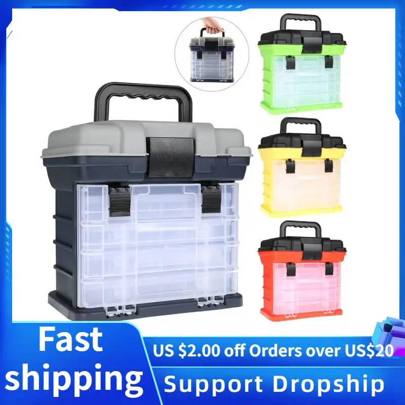 4 Layers Fishing Tackle Box Portable Handheld Large Capacity High-strength Lure Tool Box With Handle