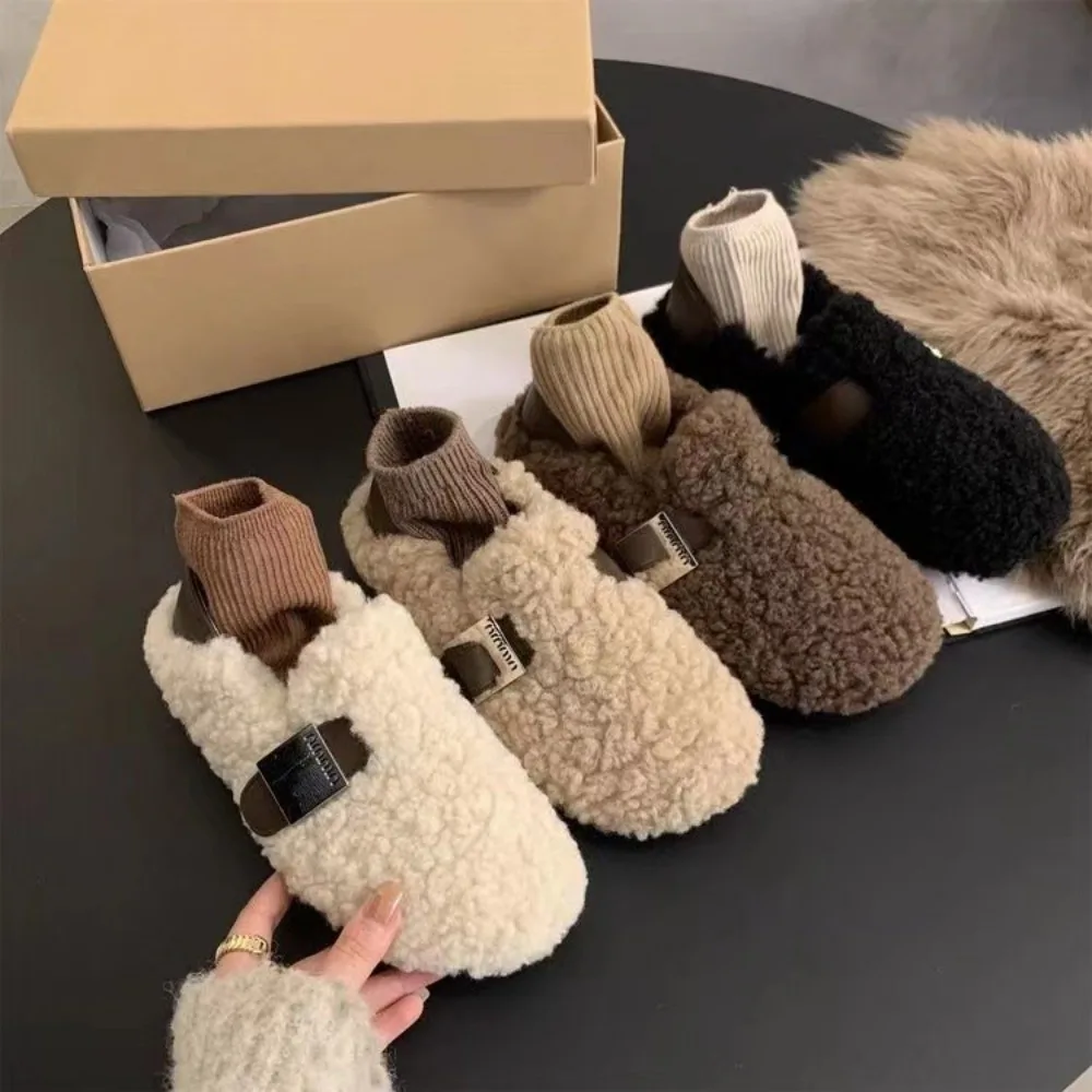 Winter Shoes Women Round Toe Slip-on Female Footwear Loafers Fur Casual Sneaker Autumn Modis Slip on Dress Moccasin New Fall
