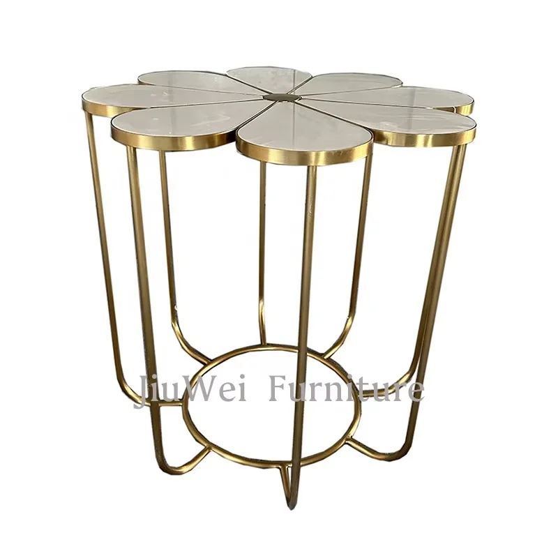 

High-quality contemporary coffee table with stainless steel base, new living room furniture for home or wedding