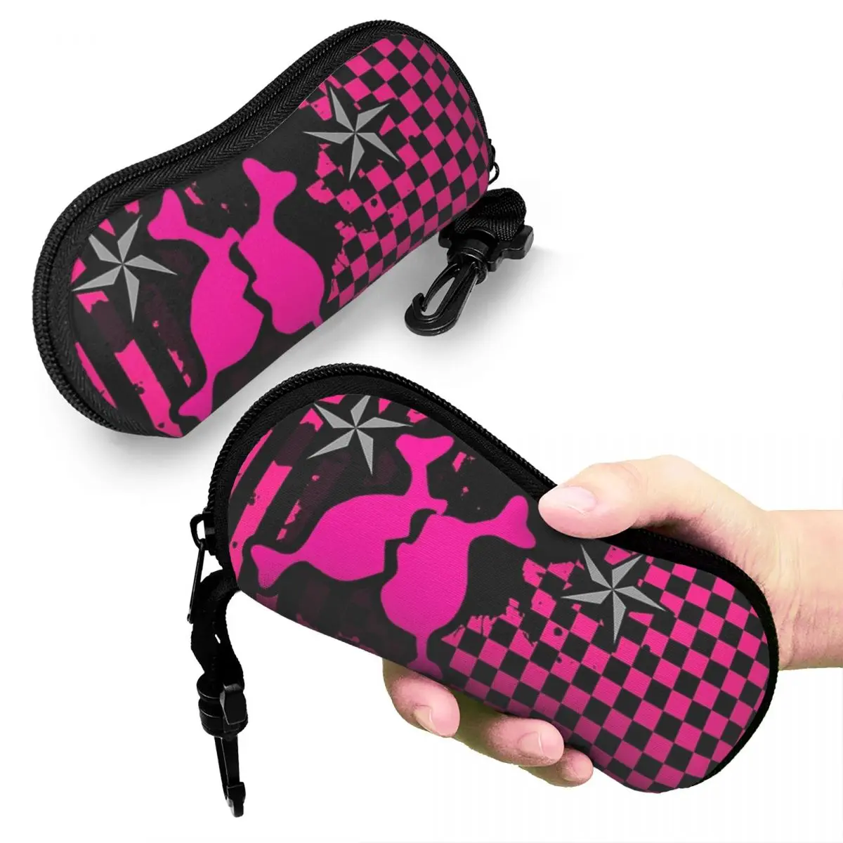 

Punky Pink Emo Shell Glasses Case Protector Sunglasses Box Women Men Soft Eyeglass Bag Pouch