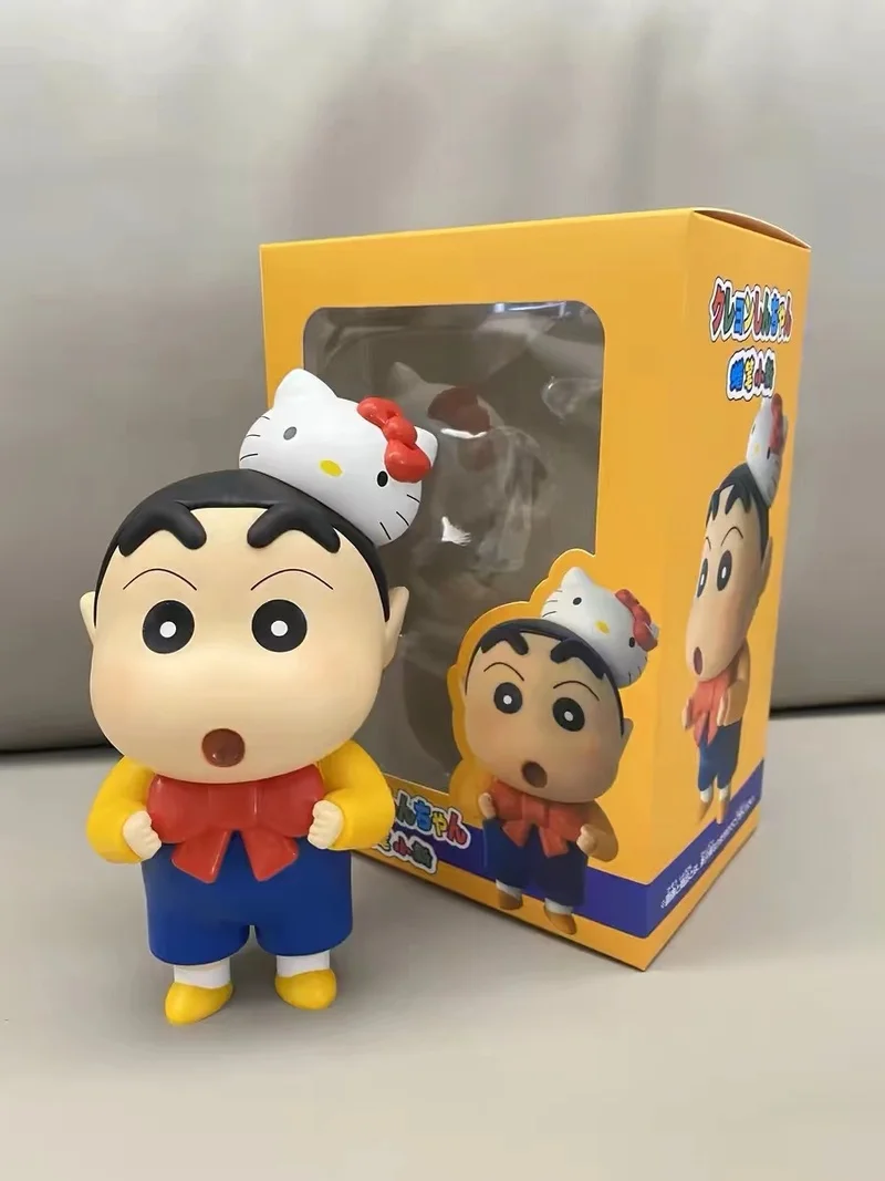 17cm Crayon Shin-Chan Anime Kawaii Model Doll Cos Katie Cat Q Version Figurine Toy Handmade Model Ornament For Kids Gifts