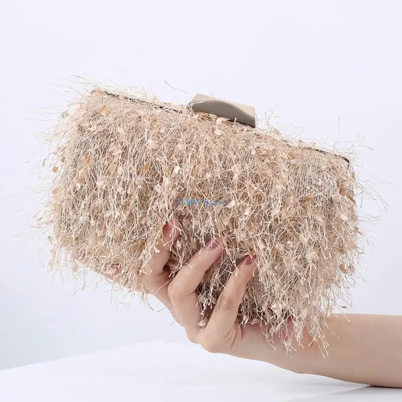 D0UD Simple Tassels Clutch Purse Wallet Handbag Evening Clutch Bag Party Shoulder Bag