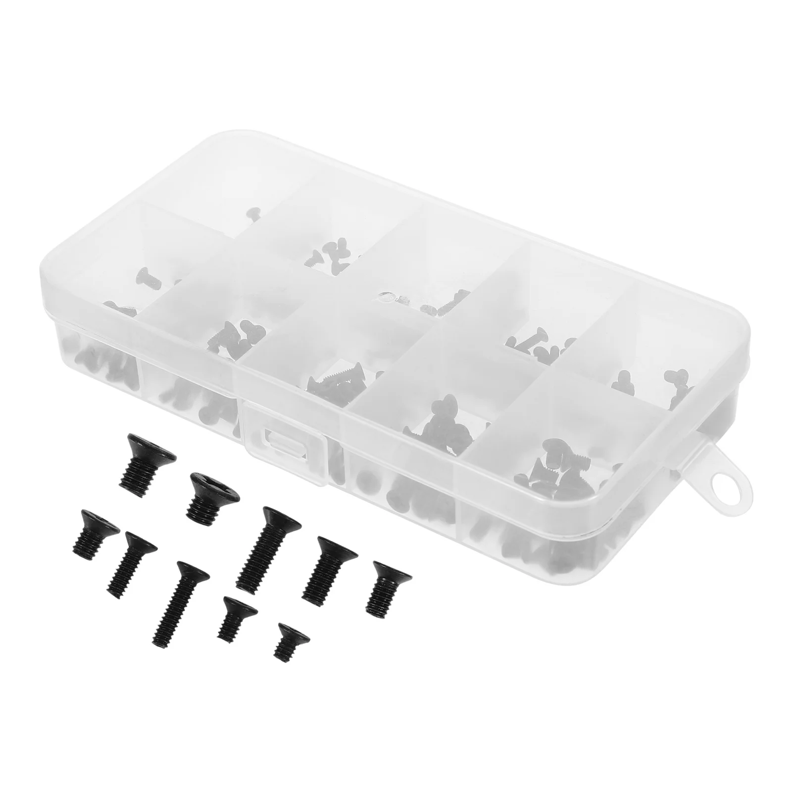 

300 pcs Black Flat Head Screws Oxide Coated Corrosion Resistant For Indoor Outdoor Use Pan Head Machine Screw Kit