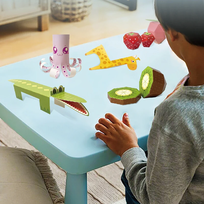 3d artesanal origami livro diversão diy origami kit de artesanato de papel fácil artesanal modelos de papel 3d para decoração de casa estatueta animal presente