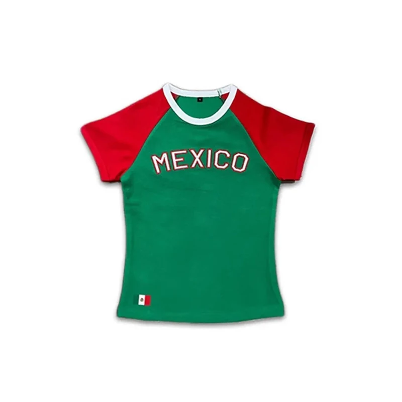 Women's Summer Short-Sleeved T-shirt Embroidered Short-Sleeved Casual T-shirt Generation Retro Brother Rock Top Ins Style