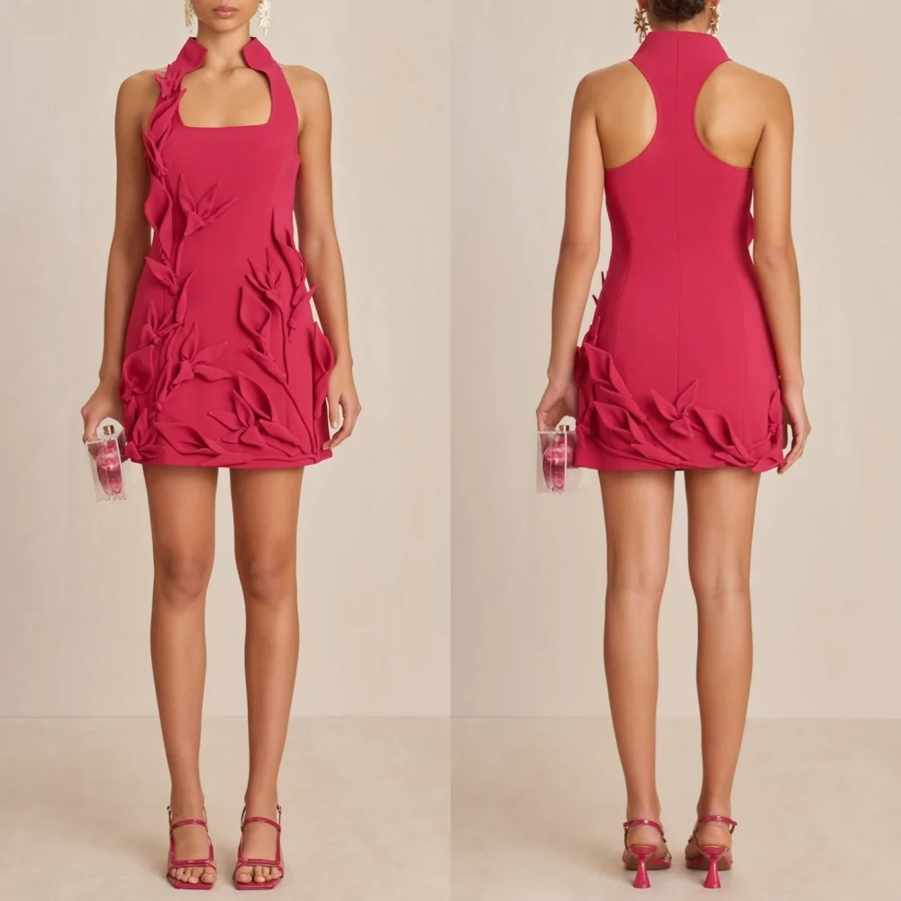 تخصيص جيرسي اليدوية زهرة مستقيم فساتين قصيرة مخصصة مناسبة حفلة العودة للوطن ثوب مزاجه عالية الجودة #1