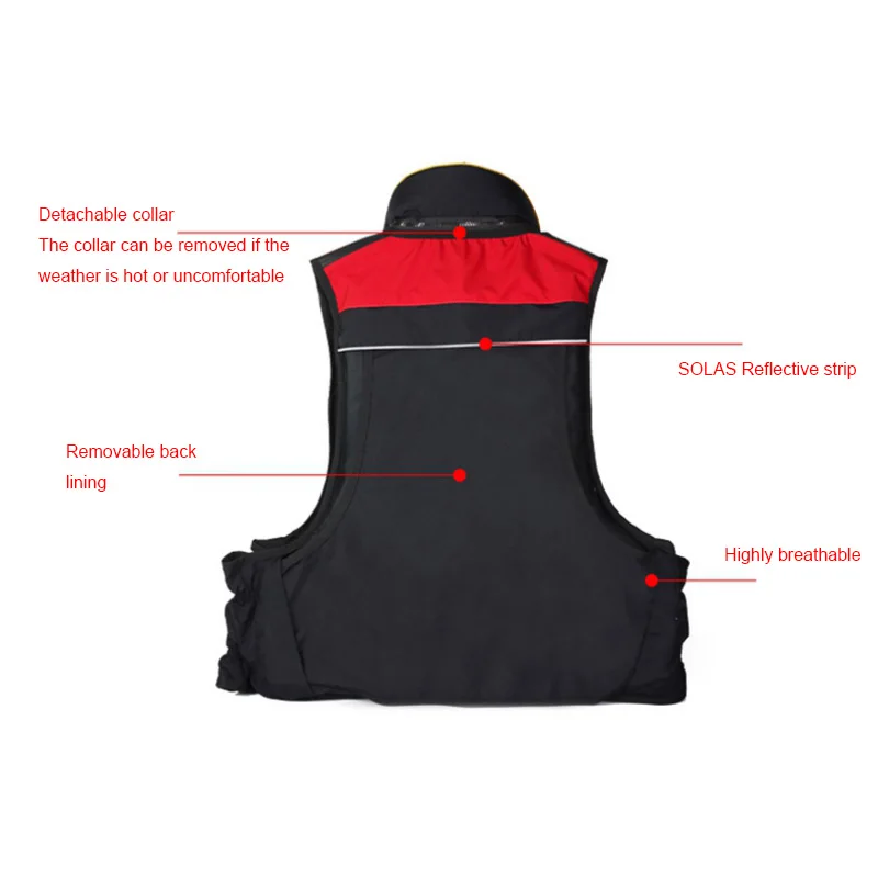 Imagem -05 - Coletes Salva-vidas Pesca Profissional Marca Life Vest com Espuma Epe Destacável 250lbs Alta Flutuabilidade Grande Bolso Whistle Surf 400d