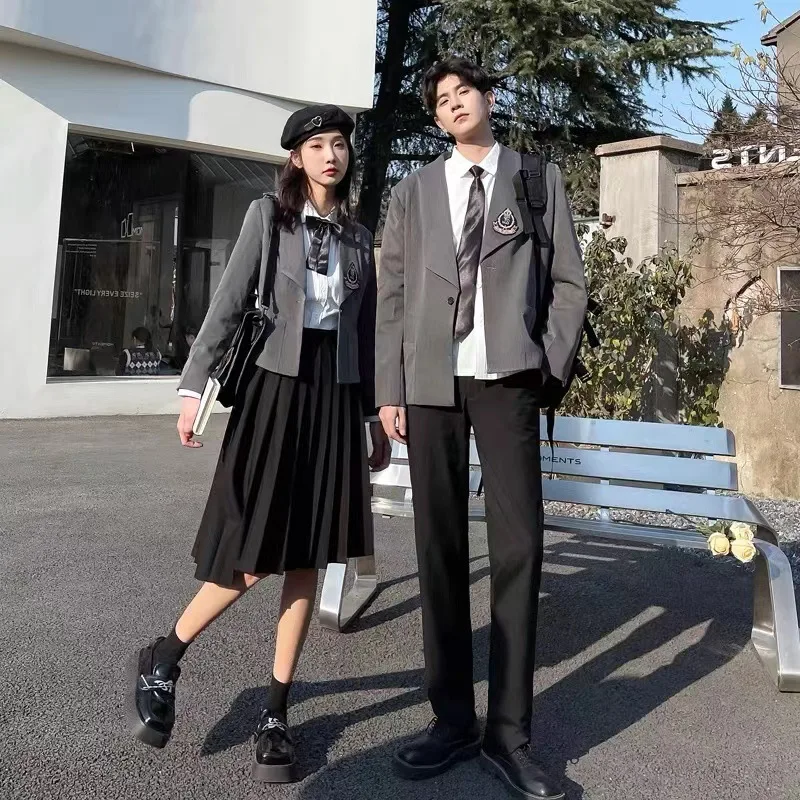 Couple's Clothing Autumn Clothing JK Uniform Junior High School Student Class Clothes Korean Style British College Style Suit Sc