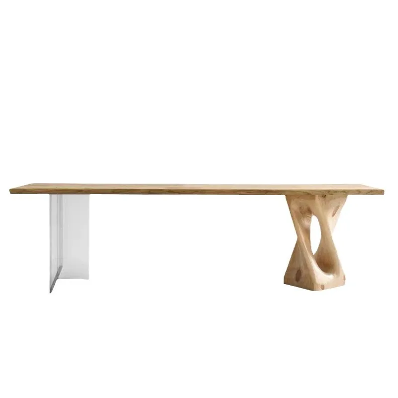 

Solid wood whole board tea table wabi wind large board suspended acrylic tea making living room office household