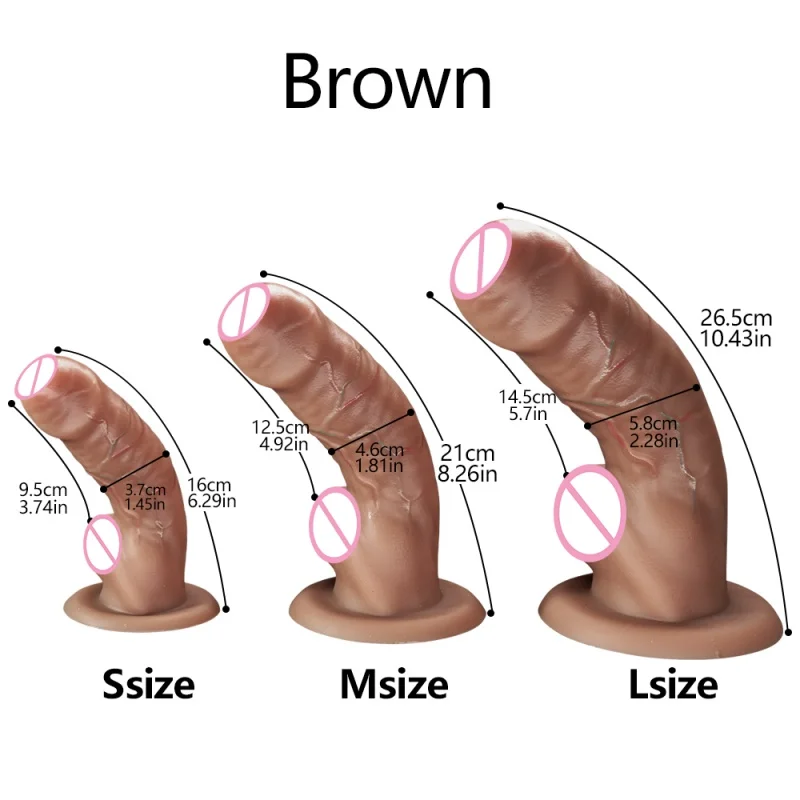 Realistic Skin Dildos Soft Silicone Sliding Foreskin Penis Suction Cup Female Masturbator Small Dick Sex Toy For Women Gay