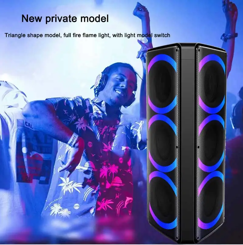 

Private Model 2*10Inch Woofer+2*10inch Midrang Speaker+2*tweeter Wireless Blue Tooth Party Speaker With Colorful Lights