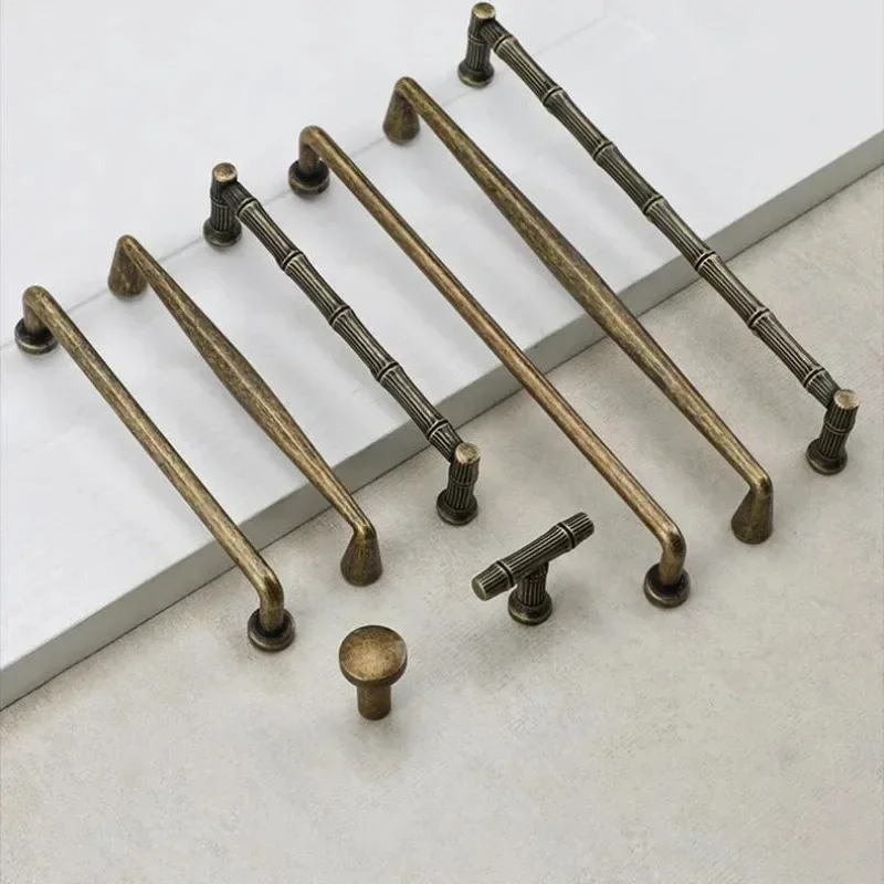 American Retro Vintage Vintage Pull Wardrobe Drawer Antique Copper Wardrobe Handle European Cabinet Door Cabinet Handle