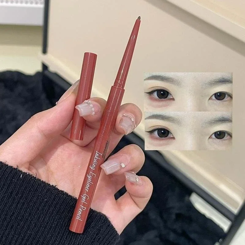 Ultrafeiner Gel-Eyeliner-Stift, rosa, braun, unter dem Eyeliner-Stift, wasserfest, matt, aegyosal liegend, Seidenraupe, schnell trocknend, Augen-Make-up