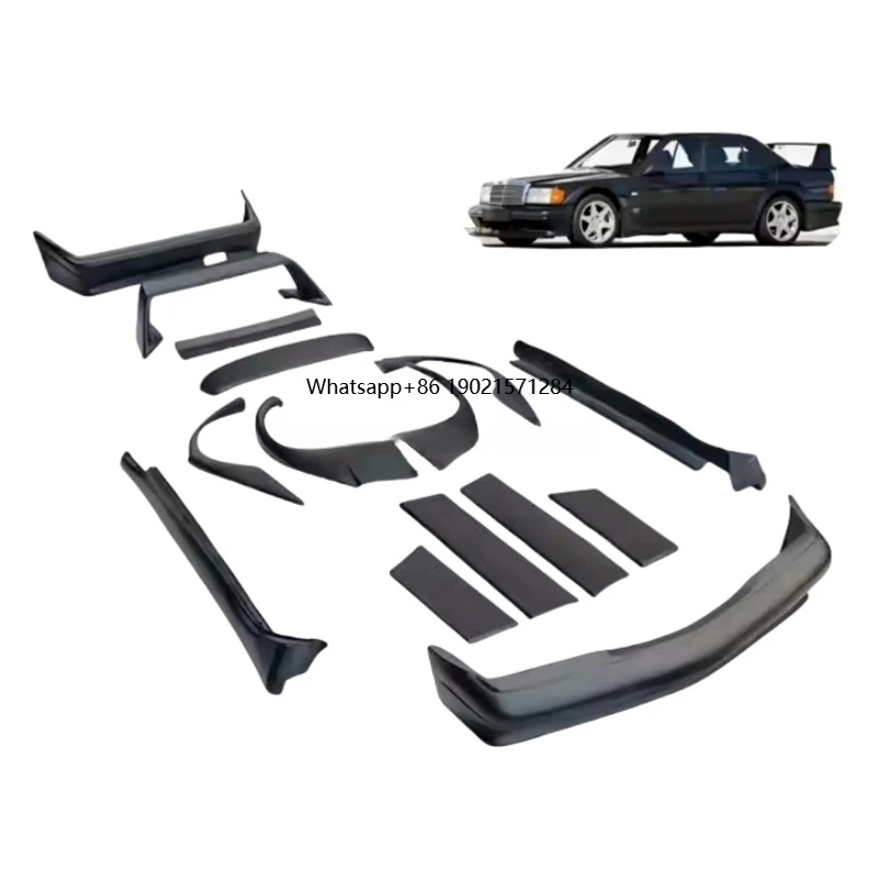 

For C-Class 190E Auto Parts Wide Body Eyebrow Front Bumper Rear Bumper Eyebrow Eyebrow Deep Side Skirt Body Kit