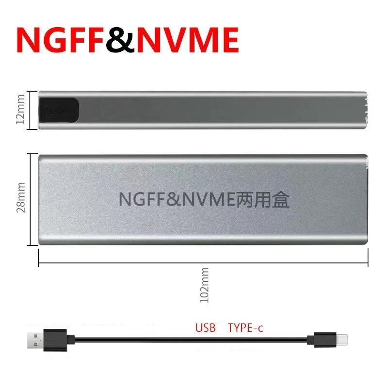 Carcasa de SSD M2 a USB 3,1, adaptador de SSD con OTG para NVME, PCIE, NGFF, SATA, clave M/B, protocolo Dual 2230/2242/2260/2280