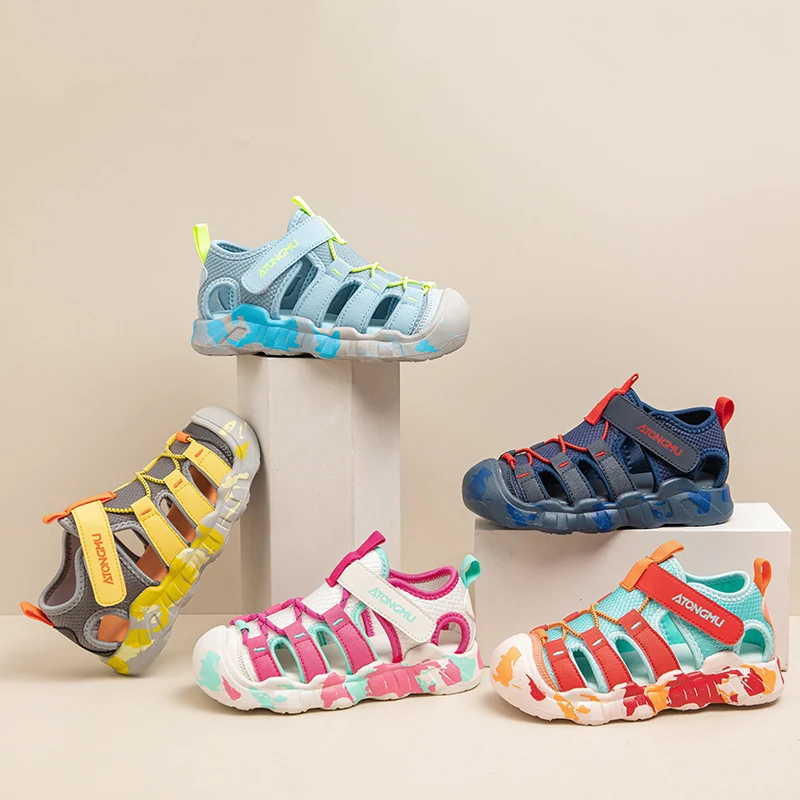 Summer Boys Sport Sandals Kids Candy Color Hollow Beach Sandals Girls Soft Holiday Cool Shoes For Summer