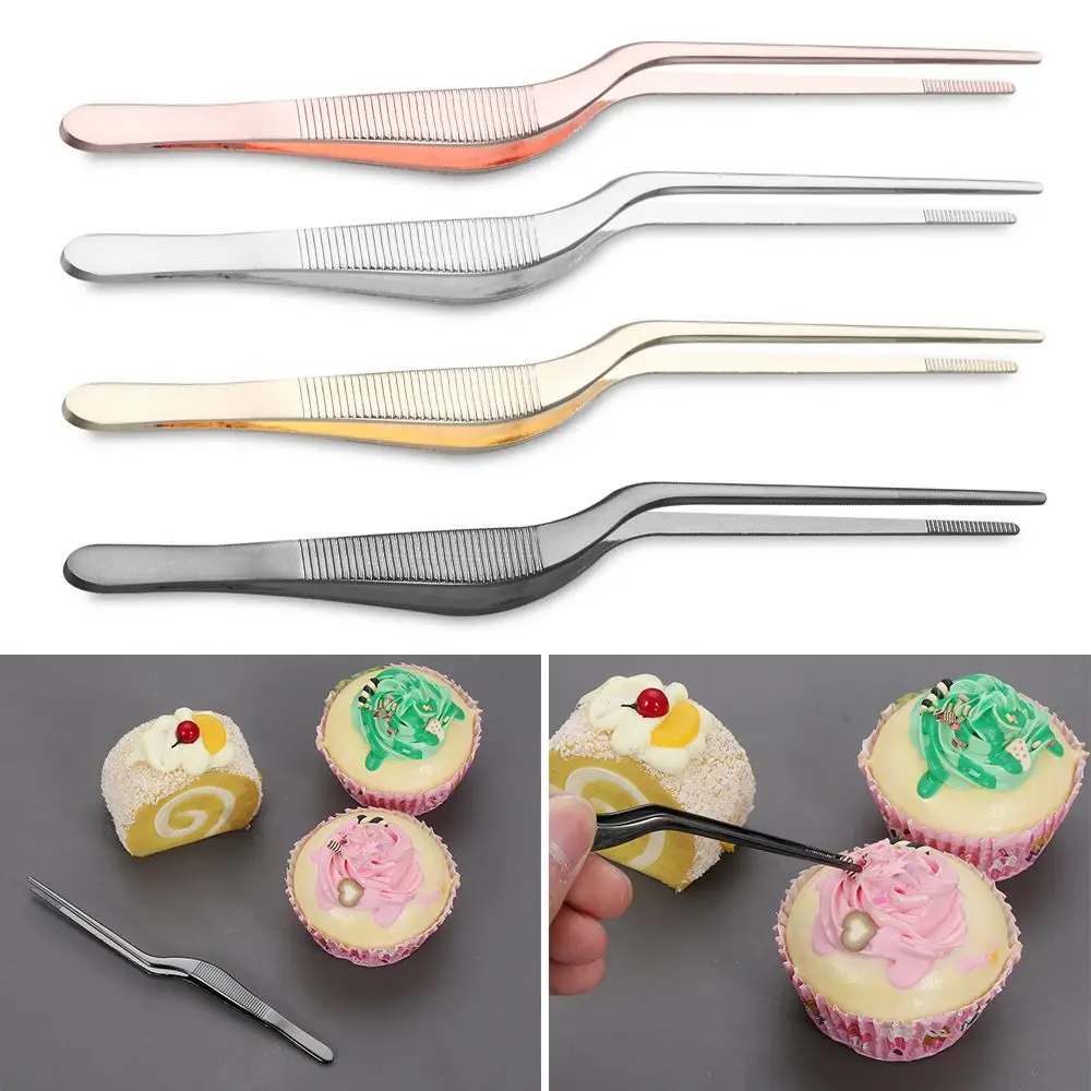 Plating Chef Food Tweezer BBQ Clip Barbecue Tongs Serving Presentation Stainless Steel Kitchen Tool