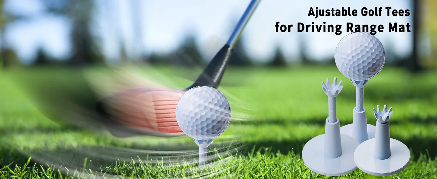 FzcSpeed 2er-Pack verstellbarer Golf-Tee für verschiedene Driving-Range-Distanzen, Golfballhalter aus Gummi für Übungsmatten, Zubehör für das Training in Innen- und Außenbereichen. – Detail 8