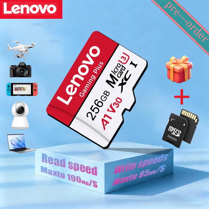

Карта памяти Lenovo MicroSD 128ГБ/256ГБ/512ГБ/1ТБ/2ТБ V30 A2 U3 для дронов DJI, экшн-камер, Nintendo Switch, игровых консолей, оригинальная флеш-карта TF