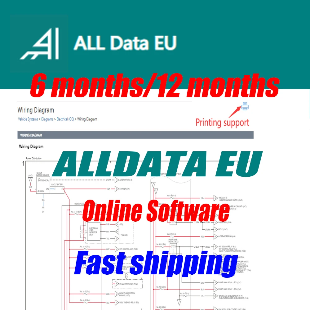 

Alldata EU Newest Full Version Online Software Support Printing ALL Data Repair Diagram Software Compatible with Mobile/PC Login