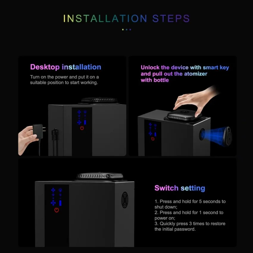 A300 diffusore di profumo macchina Hvac 900cbm con controllo App Bluetooth/wifi diffusori di aromi di oli essenziali elettrici da 200ml