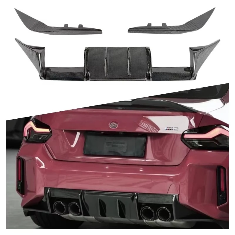 

New Carbon Fiber MH Style 3-PC Rear Diffuser Lip Splitter for BMW M2 G87 2022 up