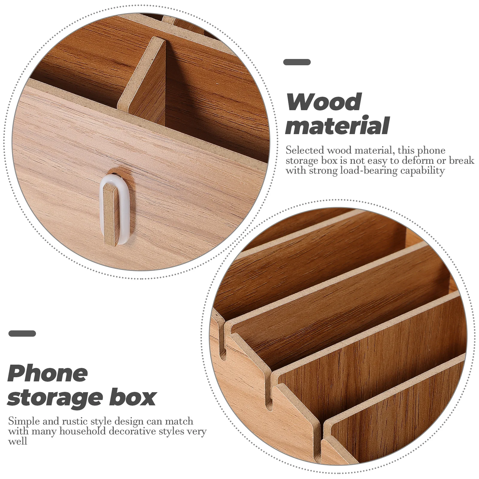 30-Grid Wooden Phone Management Box Desktop Storage Organizer for Conference Room Lab Cell Phone Display Rack Home Use