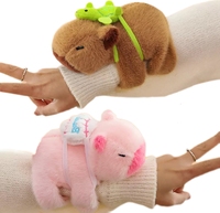 Capybara Hug Slap Bracelet Stuffed Plush Toy Kawaii Capibara Arm Dolls for Birthday Party Hand Ring Fun Circles Gift