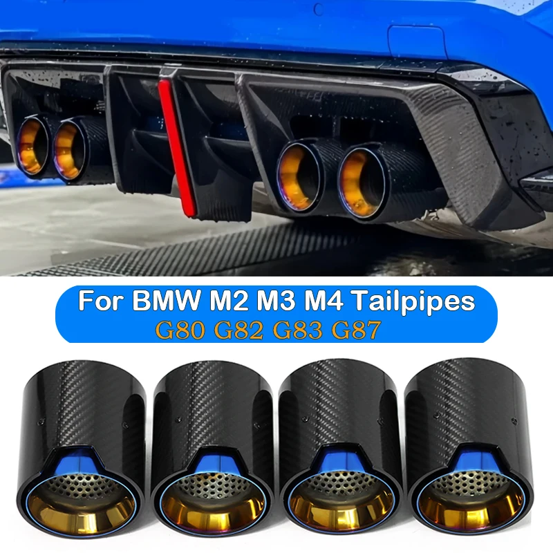 For BMW G80 G82 G83 G87 M2 M3 M4 Muffler Tailpipe Replacement Exhaust System Nozzle M Performance Carbon Fiber Exhaust