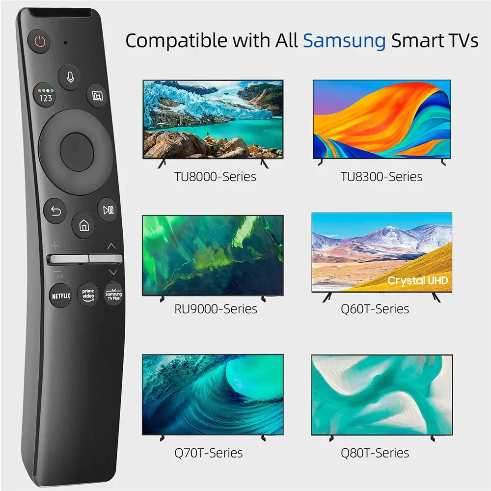 Voice Remote Control BN59-01330B for Samsung Smart TV LED QLED 4K 8K UHD HDR Curved with Netflix, Prime Video,TV Plus Button