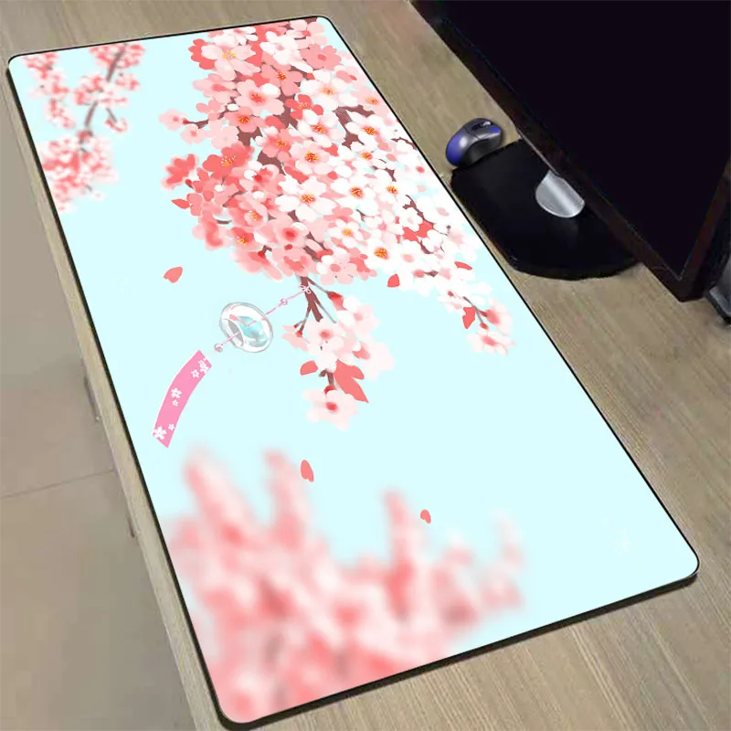 Pink Sakura Xxxl Mouse Pad Desk Pad Computer Carpet Mausepad Kawaii Office Accessories Keyboard Pc Gaming Laptop Deskmat Rugs