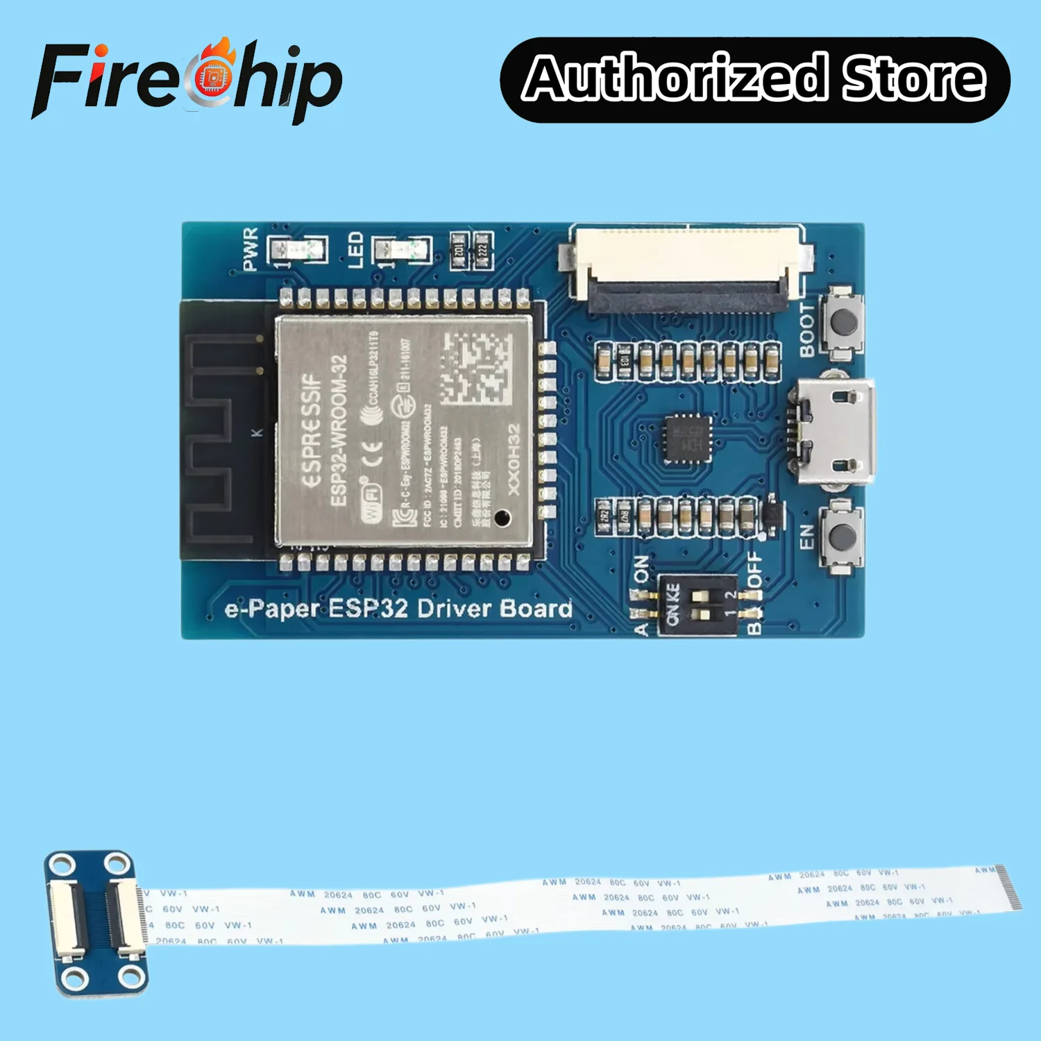 Waveshare ESP32 Epaper Driver Board for Waveshare SPI e-Paper raw panels WiFi / Bluetooth Wireless compatible, SPI for Arduino